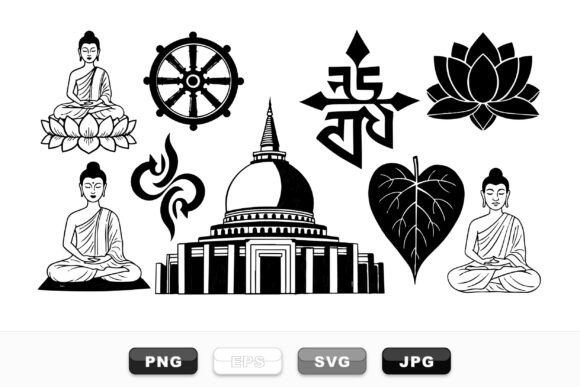 Download Buddhist Spiritual Symbol SVG Set - Spiritual symbol Collection