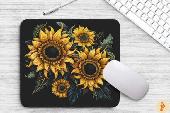 Download Tribal Art Large Sunflowers Mouse Pad - Tribal art Collection